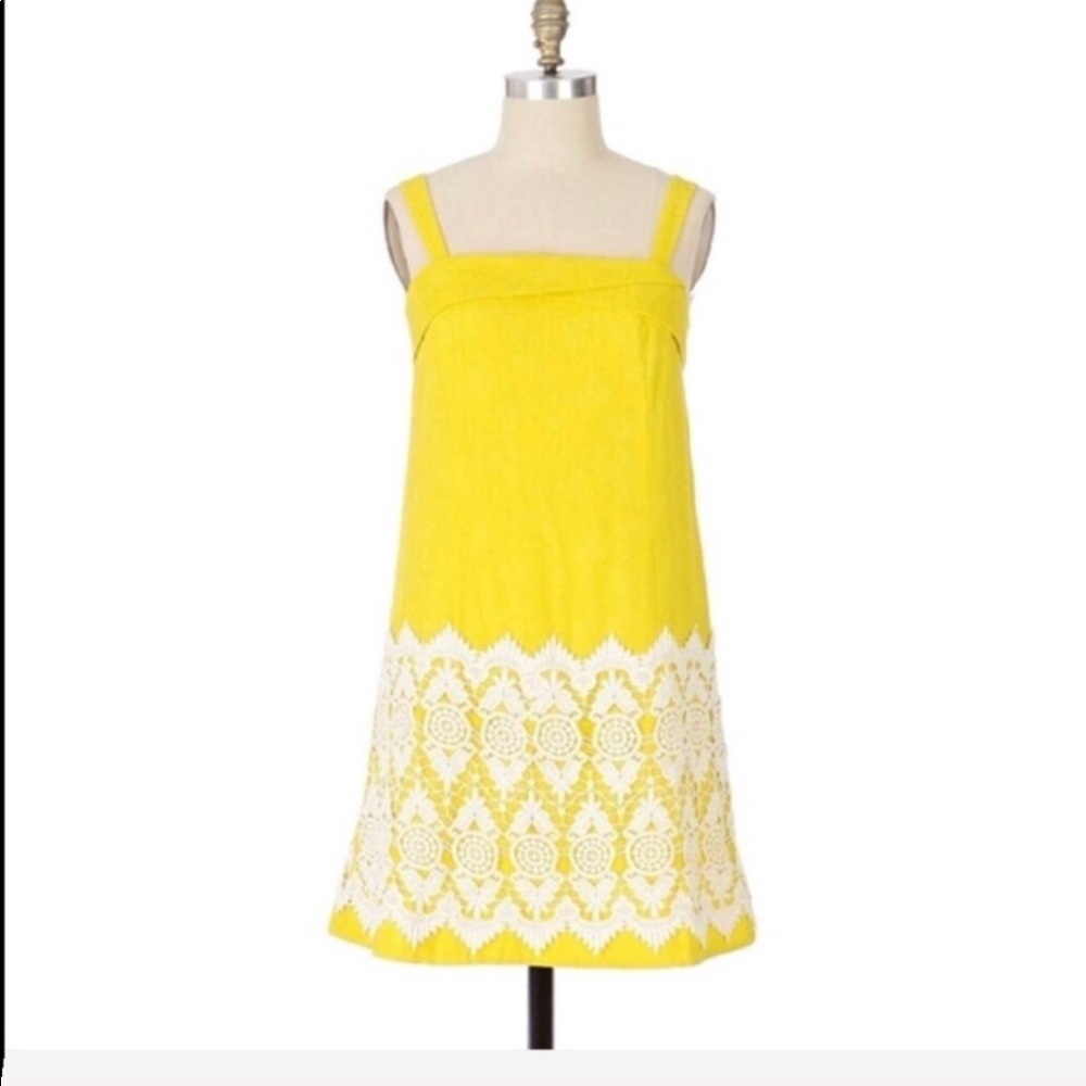 Anthropologie brand Floreat yellow floral dress